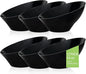 BESTVIP 54oz Black Plastic Serving Bowls for Party - 12 Pack Angled Disposable Serving Bowls, Party Bowls for Chips, Snacks, Fruit, Salad - Catering Bowls for Daily Use, Parties,Halloween, Christmas