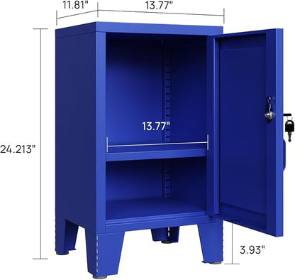 ALBAD Metal Nightstand with Lockable Cabinet, Compact Mini Locker Bedside Table - Image 3