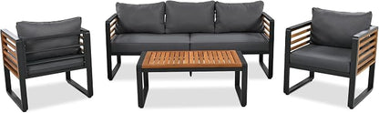 4-Pieces Outdoor Patio Sectional Sofa Set - Image 8