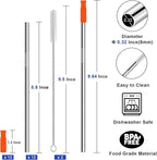 Newly Upgraded 8.5In Reusable Stainless Steel Straws Set 12 PCS with 12 Silicone Tips, 2 Straw Brush, 1 Storage Case, BPA Free, Eco-Friendly Metal Straws for 14, 20, 30 oz Tumbler，for Hot/Cold Drinks