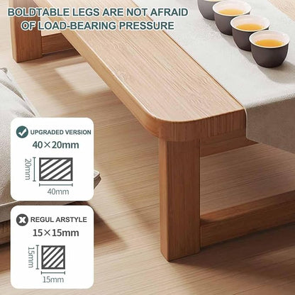 31.5in Japanese Floor Table, Vintage Tea Table Low Table, Rectangular Style - Image 5