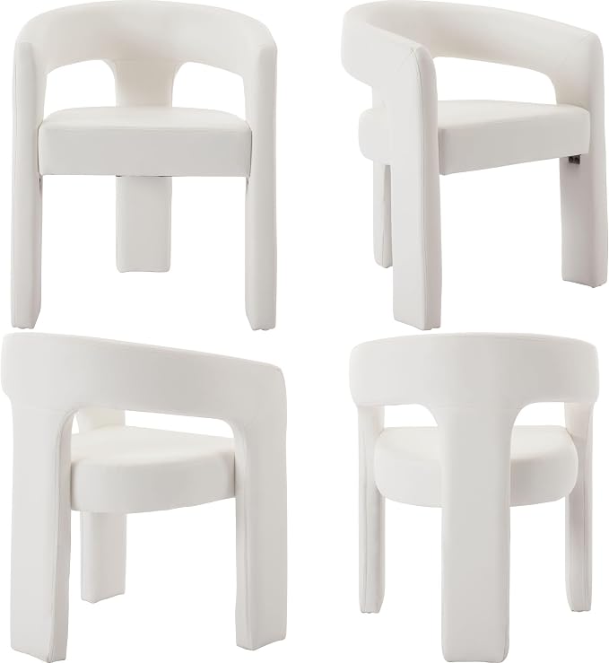 BESTANO Set of 6 Modern PU Leather Upholstered Dining Chairs - Image 7