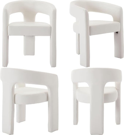 BESTANO Set of 6 Modern PU Leather Upholstered Dining Chairs - Image 7
