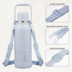 BJPKPK Insulated Thermos Water Bottle with Handle and Lid 50oz BPA Free Stainless Steel Water Bottles for Cold and Hot Beverages,Blue Haze