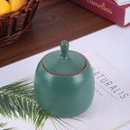 Kitchen Canisters Vintage Ceramic Food Storage Jar with Airtight Lid for Tea, Coffee, Herb, Sugar, Spice, Nuts (Ancient Green)