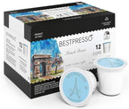 Bestpresso Coffee, French Roast Single Serve K-Cup Pods, Dark Roast, 96 Count (Compatible With 2.0 Keurig Brewers) 8 Packs Of 12 Cups