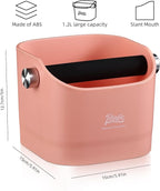 Espresso Knock Box - Bincoo Pink Espresso Machine Knock Box/Espresso Grounds Knock Box, Barista Style Coffee Knock Box for Grounds with Removable Shock-Absorbent Knock Bar and Anti-Slip Base. (Pink)
