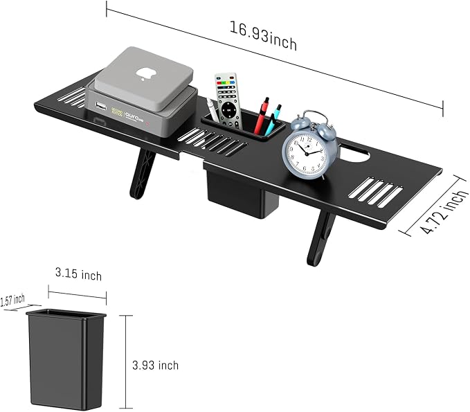CABTE Adjustable Steel TV Top Shelf, Floating TV Stand, Universal Monitor Shelf - Image 2