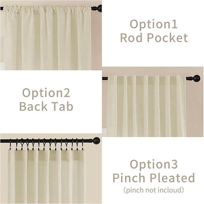 Joydeco Linen Curtains 108 Inch Length 2 Panel Sets, Light Filtering Curtains - Image 3