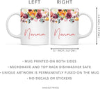 Andaz Press 11oz. Mother's Day Ceramic Coffee Tea Mug Gift, Fall Autumn Burgundy Orange Peach Flowers Roses Florals, Nonna, 1-Pack, Includes Gift Box, Birthday Christmas Gift Ideas