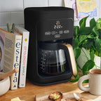Beautiful Coffee Maker, 14-Cup, Touch Display, Programmable, 1200W, Stainless Steel, Keep Warm, 24h Timer dishwasher-safe (Black Sesame)