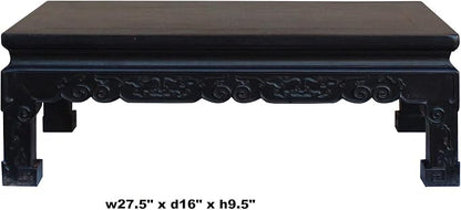 Chinese Handmade Dark Brown Rosewood Low Kang Table Stand Acs4815 - Image 7