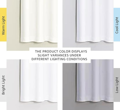 NICETOWN Pure White 100% Blackout Lined Curtains, 2 Thick Layers Narrow Wide - Image 3