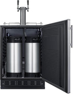 Summit 24" Cold Brew Kegerator, Dual Tap Kit, Stainless Steel- SBC7BRSCF2