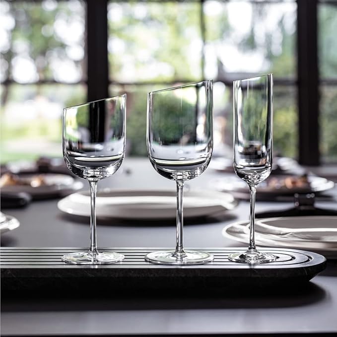 Villeroy & Boch New Moon Set, 4 Pieces, Elegant, Modern Red Wine Day Use, Crystal Glass, Transparent, Dishwasher Safe