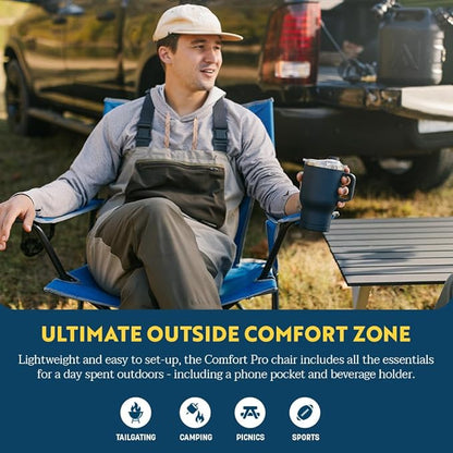 GCI Outdoor Comfort Pro Chair, Heathered Pewter Gray - Image 4