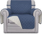 Easy-Going Reversible Couch Cover, Small Chair, Dark Blue/Ivory | Machine by Easy-Going
