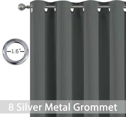 Yakamok Room Darkening Curtains 52x90 inch Length Dark Grey-Living Room | 2 - Image 3