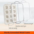 2Pack Silicone Muffin Pan For Baking With Metal Reinforced Frame, 12 Cup Nonstick Cupcake Pan, BPA Free Silicone Mini Muffin Pan, Cupcake Baking Pan Molds for Oven With Silicone Brush（Small Size）
