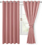 Room Darkening Curtains for Bedroom, 60 x 72 Inches, Dusty Rose | Thermal by Hiasan