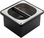 Coffee Knock Box, Espresso Knock Box Coffee Bin Barista Accessories Coffee Machine Accessories, Stainless Steel Small Coffee Knock Box Container with Silicone Knock Bar and Non Slip Base