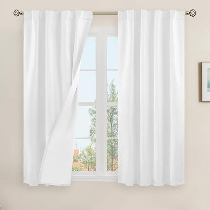 54 Inch Natural 100% Blackout Linen Curtains by LAMIT