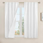 Natural 100% Blackout Linen Curtains 45 Inches by LAMIT