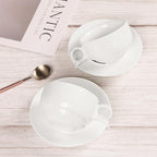 Italian Style Porcelain Espresso Cup Set - 4 Demi Tasse Cups, 4 oz Each