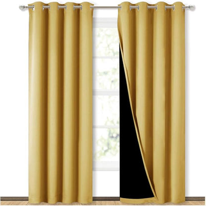 NICETOWN 100% Blackout Window Curtain Panels, Heat and Cold Blocking Drapes by NICETOWN