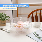 Acrylic Cake Stand with Lid – Multifunctional Cake Holder with Cover, Covered Pie Plate with Lid, Elegant Cake Stand with Dome Lid, Panera de Vidrio Cristal para Mesa - 8.07 in × 9.65 in