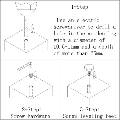 5/16" Threaded Leveling Feet Screw On - Image 3