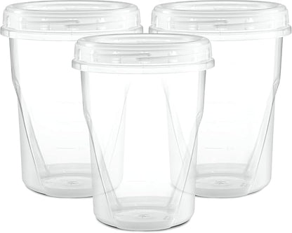 (32 Ounce 10 Pack) Clear Twist cap Containers With Screw on Lids Twist Top Food Storage Freezer Containers