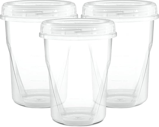 (32 Ounce 10 Pack) Clear Twist cap Containers With Screw on Lids Twist Top Food Storage Freezer Containers