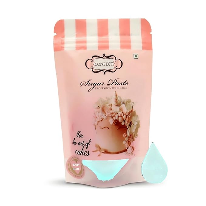 Confect Baby Blue Fondant for Cake Decorating Fondant, Smooth & Ready-to-Use Icing for Christmas Cakes, Cupcakes & Holiday Desserts | Vegan, Gluten-Free, Nut-Free, Palm Oil-Free – 8.8 Oz