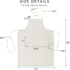RAJRANG 100% Cotton Cooking Apron with 3 Pockets Kitchen Chef BBQ Adjustable Bib Aprons for Women Men