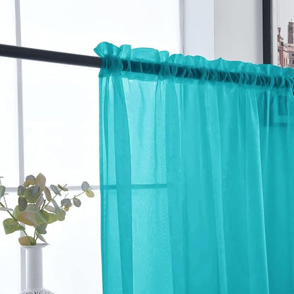 SpaceDresser Sheer Voile Window Treatment Rod Pocket Curtain Panels - Image 6