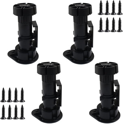 Jiozermi 4 Pack Black Plastic Cabinet Legs, Adjustable Furniture Feet - Image 5