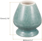 HARFINGTON Ceramic Chasen Stand 70mm Matcha Whisk Holder Teas Set Whisks Stand Traditional Matcha Tea Chasen Holder Tea Set Accessories for Tea Tasting, Mint Green