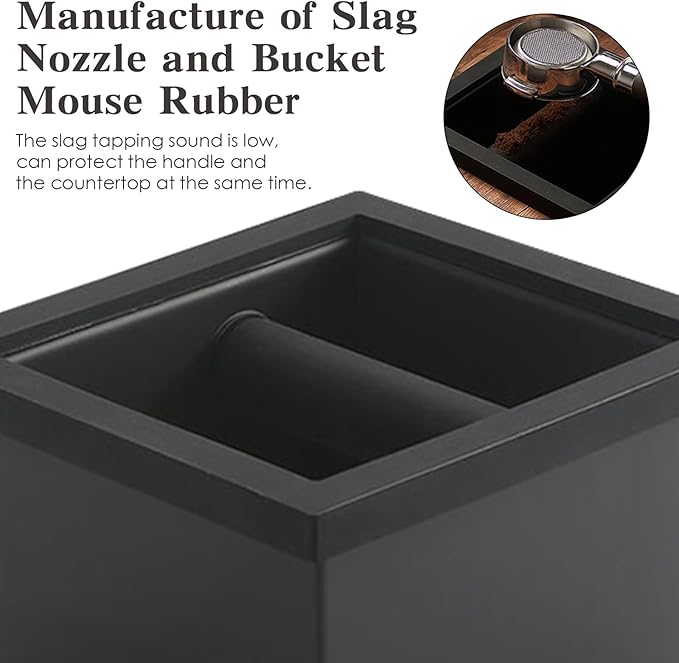 Stainless Steel Coffee Ground Knock Box Chute, Built-in Desktop Waste Bucket, Bottomless Knocking Residue Box