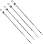 4 PCS Latte Art Pen Cinnamon Pen for Coffee,Barista Espresso Coffee Latte Art Tools Accessories for Coffee Bar Barista Make Creative Coffee Designs Decors,Stainless Steel Silver,LXLVOUEG