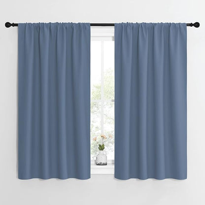 NICETOWN Kitchen Curtains, Short Blackout Curtains & Drapes, Small Window Rod by NICETOWN