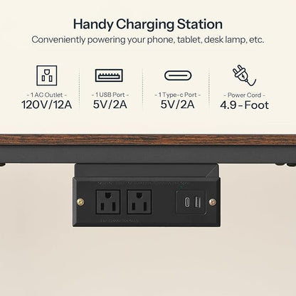 HOOBRO TV Stand with Charging Station to 55 Inches, LED Entertainment Center - Image 5