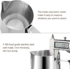 HOOMIL Milk Frothing Pitcher, 12oz/350ml Stainless Steel Steaming Pitcher Barista Milk Frother Cup Jug for Espresso Machine Coffee Cappuccino Latte Art - Silver