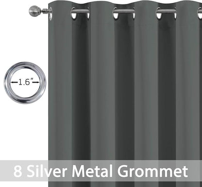 Yakamok Room Darkening Curtains 52x108 inch Length Dark Grey-Living Room | 2 - Image 2