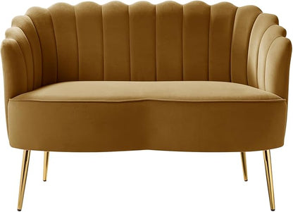HULALA HOME Modern Velvet Loveseat Sofa - Image 8