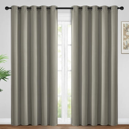 Yakamok Room Darkening Curtains 62x84 inch Length Taupe-Living Room | 2 panels by Yakamok