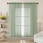 Sheer Sage Green Curtains for Bedroom Living Room 63 Inch Length 2 Panels by WelvetBLK