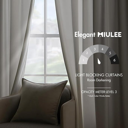 MIULEE White Velvet Curtains 52x84 inches Luxury Room Darkening Curtains | - Image 5