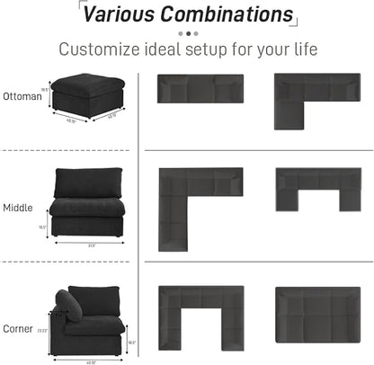 Cloud Modular Sectional Sofa Couch, Minimalist Deep Sofa Couches, Sofa Covers - Image 5