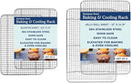 Ultra Cuisine Heavy Duty 100% Stainless Steel Cooling Rack for Cooking and Baking - Baking Rack & Wire Cooling Rack - Fits Quarter and Jelly Roll Sheet Pans - 8.5''x 12''' and 10''x14.75''